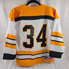 Hockey Bear Jersey Gold Black Youth M m  34 Ornge Stripe Lace-up Canada Rare