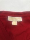 Michael Kors Women Small Red Bling Mk Logo Top T Shirt Classic  Basic Long Sleev