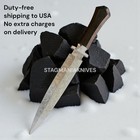 Premium Handmade Damascus Steel Hunting Vintage Style Coffin Dagger Knife