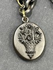 Antique Victorian Jet Black Mourning Link Necklace And Floral Locket W  Photos