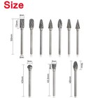 10x 1 4 Double-cut Tungsten Steel Carbide Rotary Tool Burr Die Grinder Shank Bit