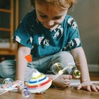 Push Down Spinning Top Toy With Led And Music Flashing Music Gyro For Kids