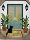 Bp Home Woven Embroidered Textile Wall Art Cat Doorway Home Plants Cat 17    X 21   