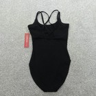Capezio Leotard Womens Small Black Cami Double Strap Shelf Bra Dancewear