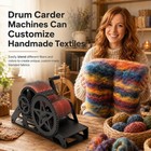 Hand Crank Wool Drum Carder  Fiber Blending Combing Machine