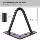 4 Pcs 4 Inch Black Solid Steel Heavy Duty Hairpin Table Furniture Legs