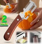 2 Pcs 3-in-1 Multifunctional Vegetable Peeler With Wooden Handle julienne Slicer