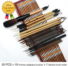 20 Pcs Writing Brush Set - Chinese Calligraphy Brushes With Kanji Japanese Sumi