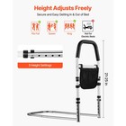 Adjustable Bedside Safety Rail For Seniors With Pu Handrail