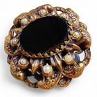 Antique Victorian Mourning Brooch C 1890   1910 With Later Safety Clasp Conversion