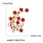 Valentine   s Day Red Rhinestone Flower Brooch Pin For Women     Luxury Gift For Her