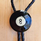 Brand New Black Eight 8 Pool Lucky Ball Billard Cowboy Western Rodeo Bolo Tie