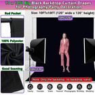 Black Backdrop 10 X 10 Ft  Solid Black Photo Backdrop  High Density Polyester Fa