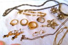 Huge Jewelry Lot  300  Pcs   Vintage mod Some Designer Signed  Gold Tone  Gp  