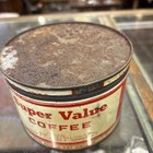 Vintage  Advertising Super Value Tin W lid Collectible