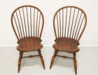 D r  Dimes Cherry Finish Windsor Dining Side Chairs - Pair D