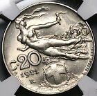 1921 Ngc Ms 63 Italy 20 Centesimi Flying Woman Mint State Rome Coin  25011901c 