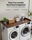 Vevor Washer Dryer Countertop 54x27 5in Wooden Washer Dryer Topper 2 Hooks Brown