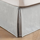 Pleated Waffle Weave Bed Skirt  Tailored Dust Ruffle 14 Inch Drop Easy Fit  Mach