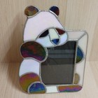 Vintage Stained Glass Panda Bear Photo Frame 9 1 4  Tall 