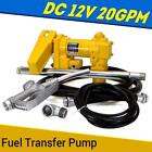 Yellow Fuel Transfer Pump 12 Volt 20 Gpm Diesel Gas Gasoline Kerosene Heavy Duty