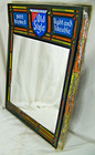 1970s Heileman s Old Style Beer Wall Mirror Sign Tiffany Style Stain Glass Look