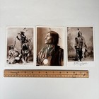 3 Native American Postcards Sitting Bull Wolf Robe Bull Ghost Azusa Vintage Set