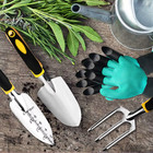 Garden Tool Set 4 Pack With Trowel  Cultivator Hand Rake  Transplant Trowel  Gar