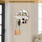 Key Holder Wall Mount With Shelf And Hooks  Mail Organizer For Wall  White
