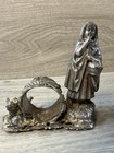 Rare Antique Little Red Riding Hood Figural Napkin Ring Holder Metal Wolf