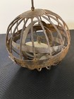 Antique Maritime Naval Whale Oil Lamp Gimbal Metal Cage Lantern