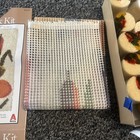 Vintage 1980 Caron Mushroom And Cattails Latch Hook Kit 20  X 27  
