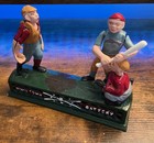 Repro Mechanical Cast Iron Coin Bank W  Plug    hometown Battery   