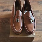 Mason Shoes Men   s Brown Leather Tassel Slip-on Dress Loafers Us 13d