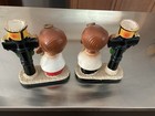 Vintage Christmas Blume Ceramic Choir Boy   Girl Lamp Post Candle Holders