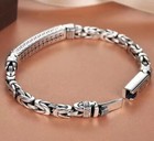 Men s Real Solid Stainless Steel Bracelet Jewelry Braided Twist Byzantine Chain