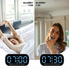 1x Led Large Display Electric Digital Alarm Clock With Battery Backup And Snooze