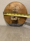 Wooden Nickel Wall Decor Hand Painted Sail Boat Ship Oregon Myrtle Wood Signed