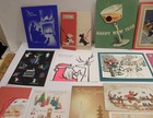 Vintage Lot 60  Christmas Greeting Cards 1930 s-1960 s Art Deco Glitter Diecuts