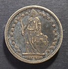 1945 Silver Swiss 2 Franc Coin