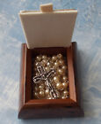 Gorgeous Miraculous Medal Rosary Box With Fatima Pearl Rosary portugal italy