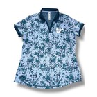 Usf Bulls Adidas Golf Jacquard Blue Polo Shirt Women s L