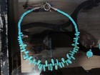 Native American Natural Old Turquoise Polished Stones  Heishi  18    Ster Silver