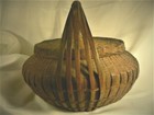 Fine Antique Fine Asian Basket Large Chinese Japanese Ikebana Woven Intricate  