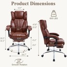 Tall Executive Office Chair With Footrest Leather Computer Chair