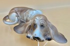 Vintage 7    Long Basset Hound Ceramic Figurine Ucagco Japan Matte Finish