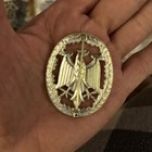 Vintage German Eagle Coat Of Arms Silver Tone Badge