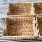 Natural Color Water Hyacinth Woven Storage Bin - Set Of 4