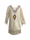 Vtg Vintage 1970s 70s Beaded Native American Southwestern Fringe Shift Dress