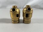  2  Antique Brass General Electric Light Lamp Socket Empty Shell Housings  8
